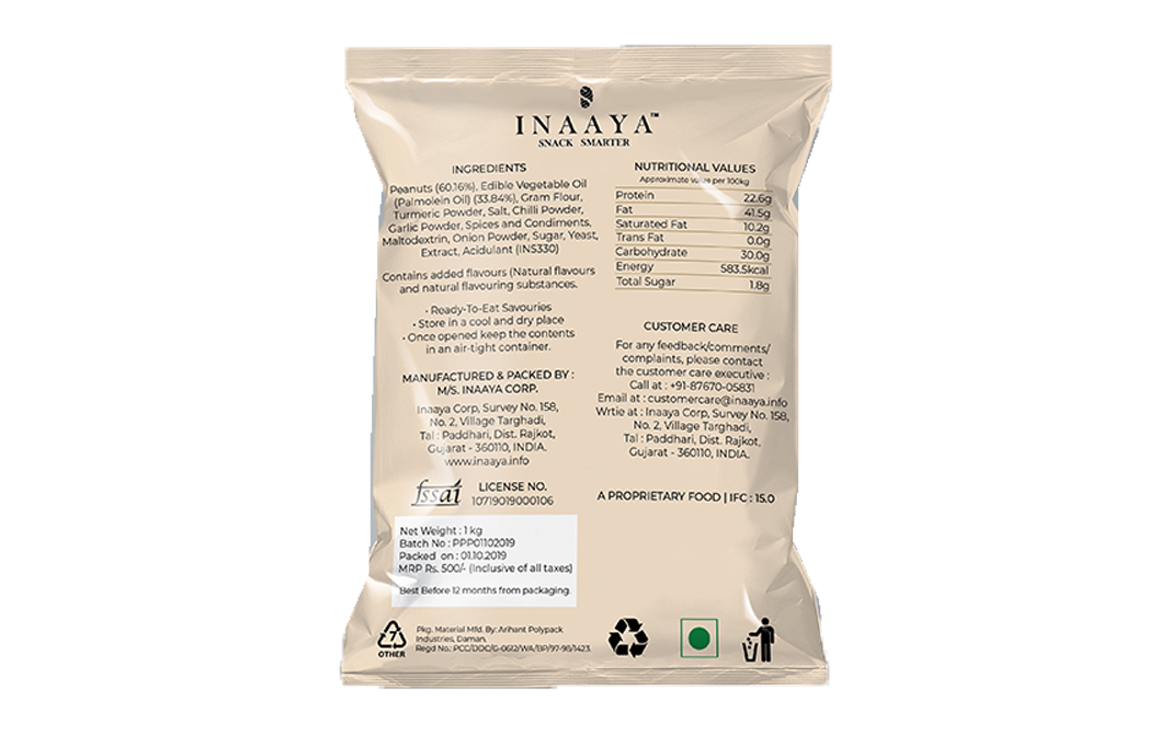 Inaaya Peri Peri Peanuts    Pack  1 kilogram